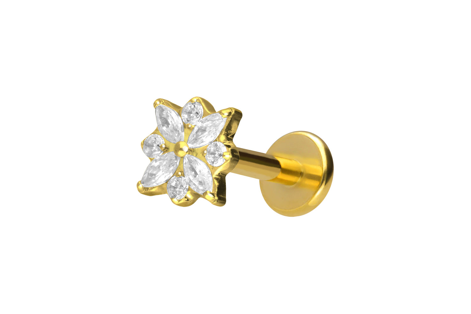 Titan Labret mit Push Fit KRISTALLBLUME